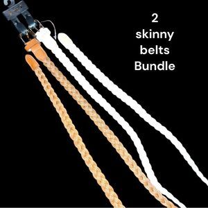 2 skinny braided belt bundle deal! New